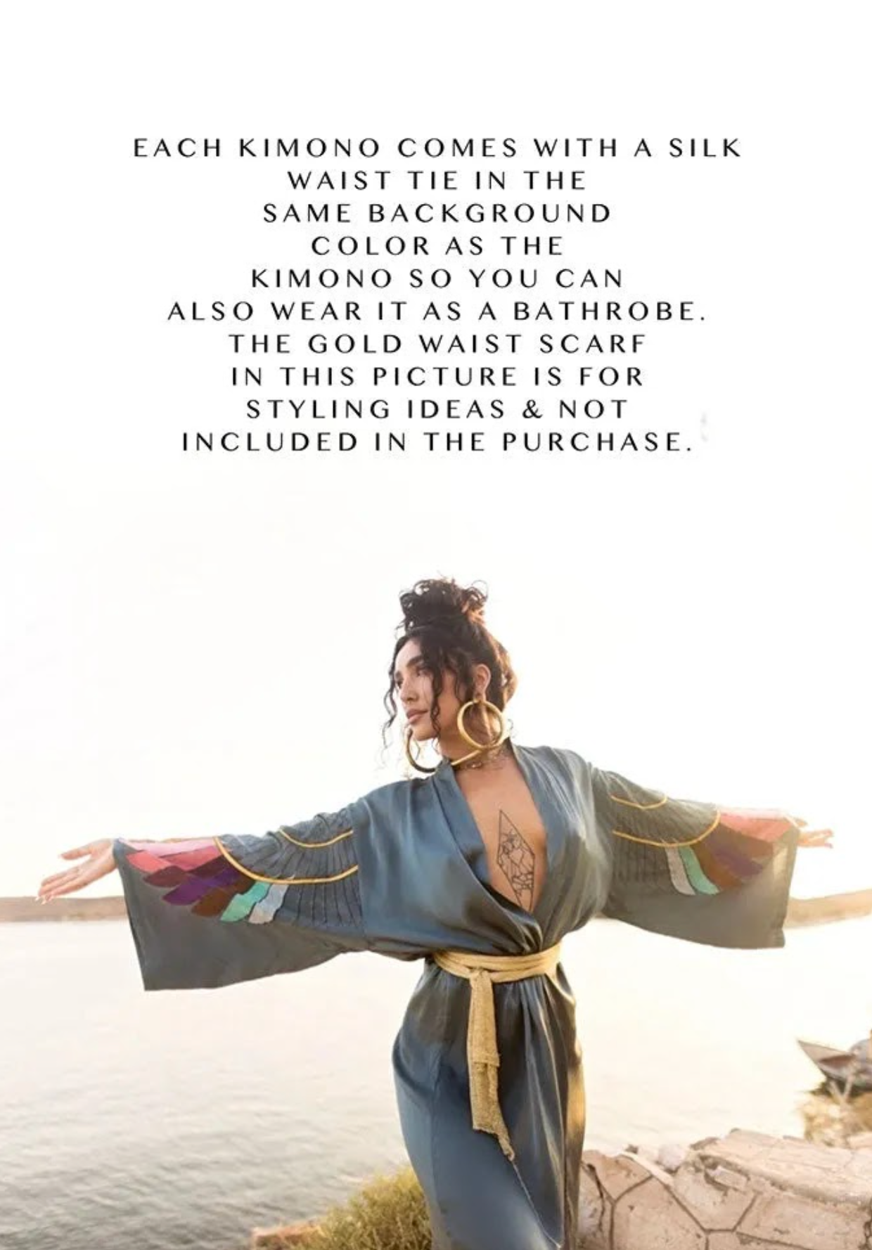 Warriors of the Divine - Iset Kimono Silk in Charcoal