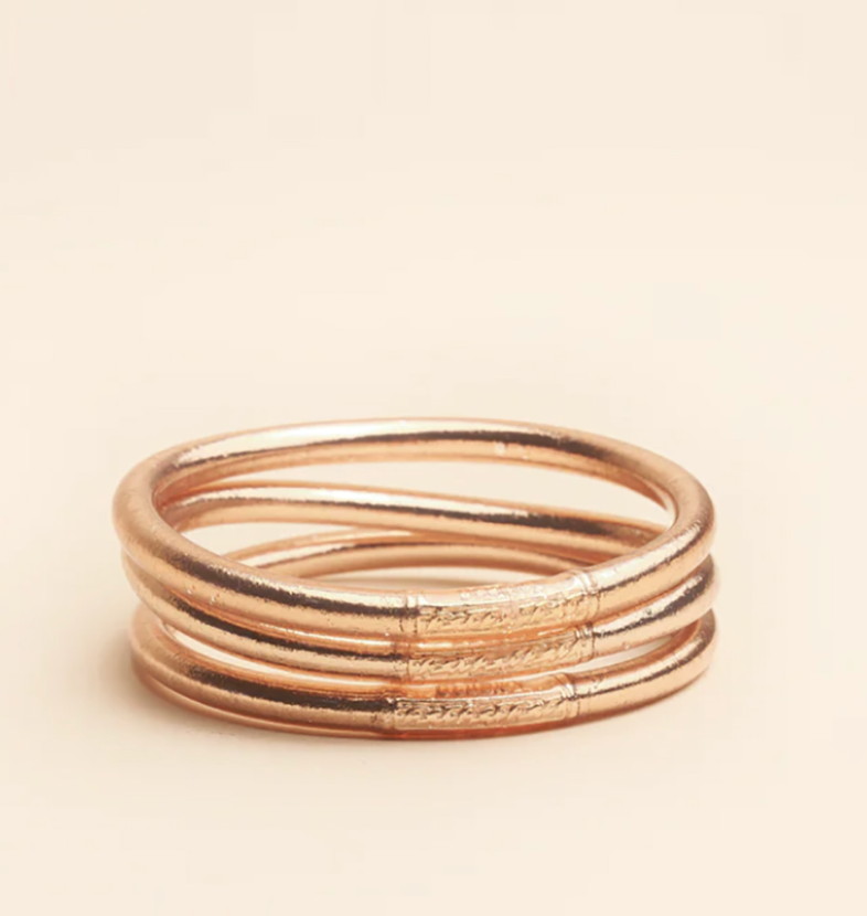 Mantra Bracelet, Rose Gold Leaf