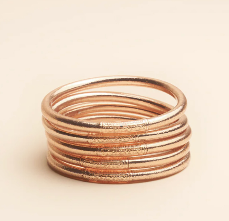 Mantra Bracelet, Rose Gold Leaf
