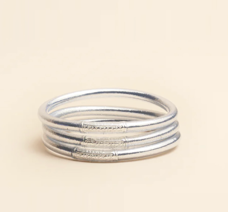 Mantra Bracelet, Silver Leaf