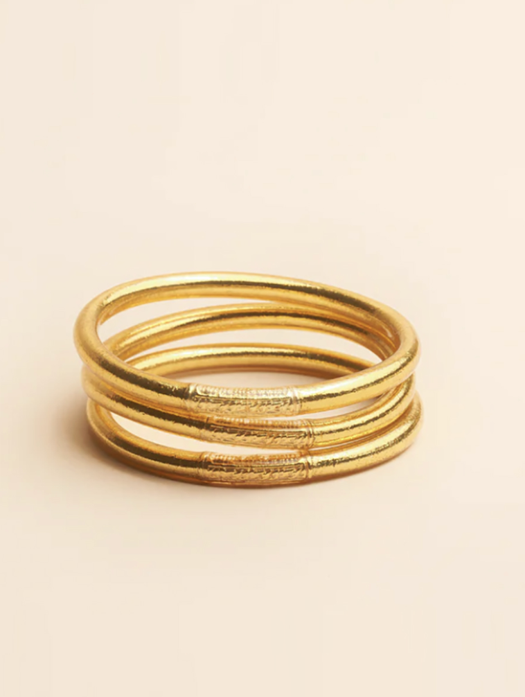 Mantra Bracelet, Yellow Gold Leaf