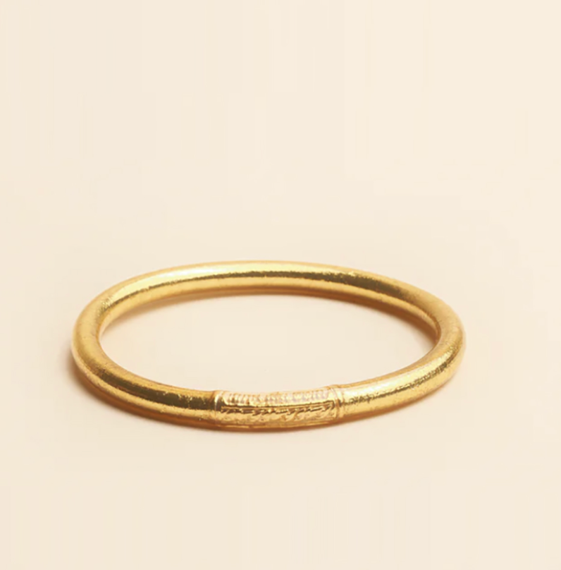 Mantra Bracelet, Yellow Gold Leaf