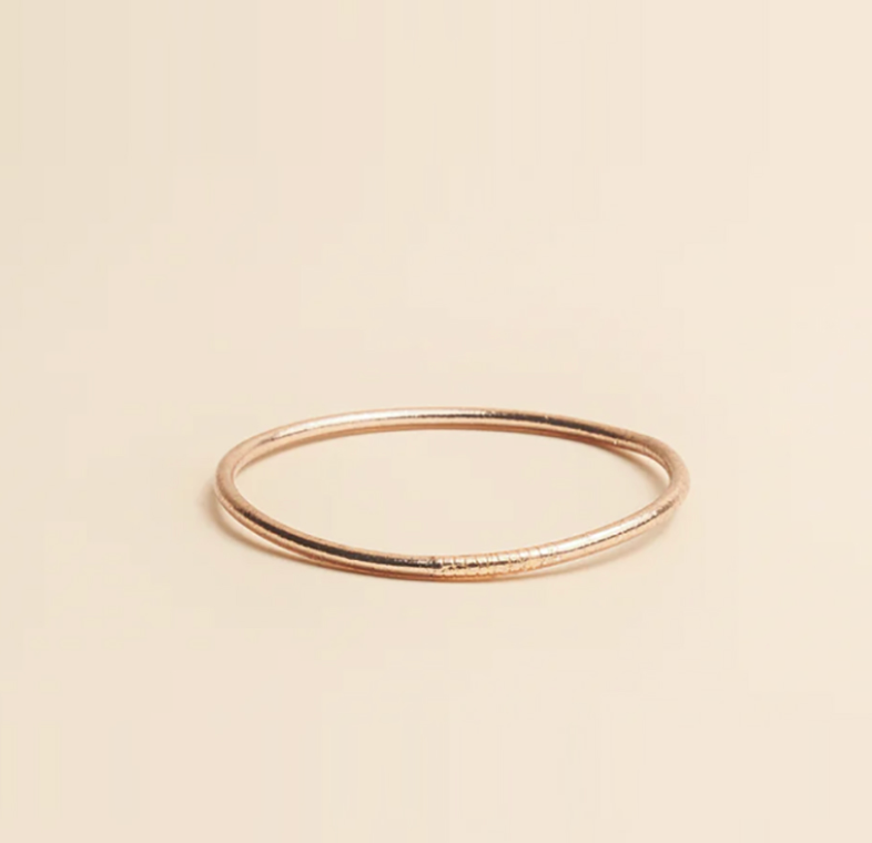 Slim Bangle, Rose Gold Leaf