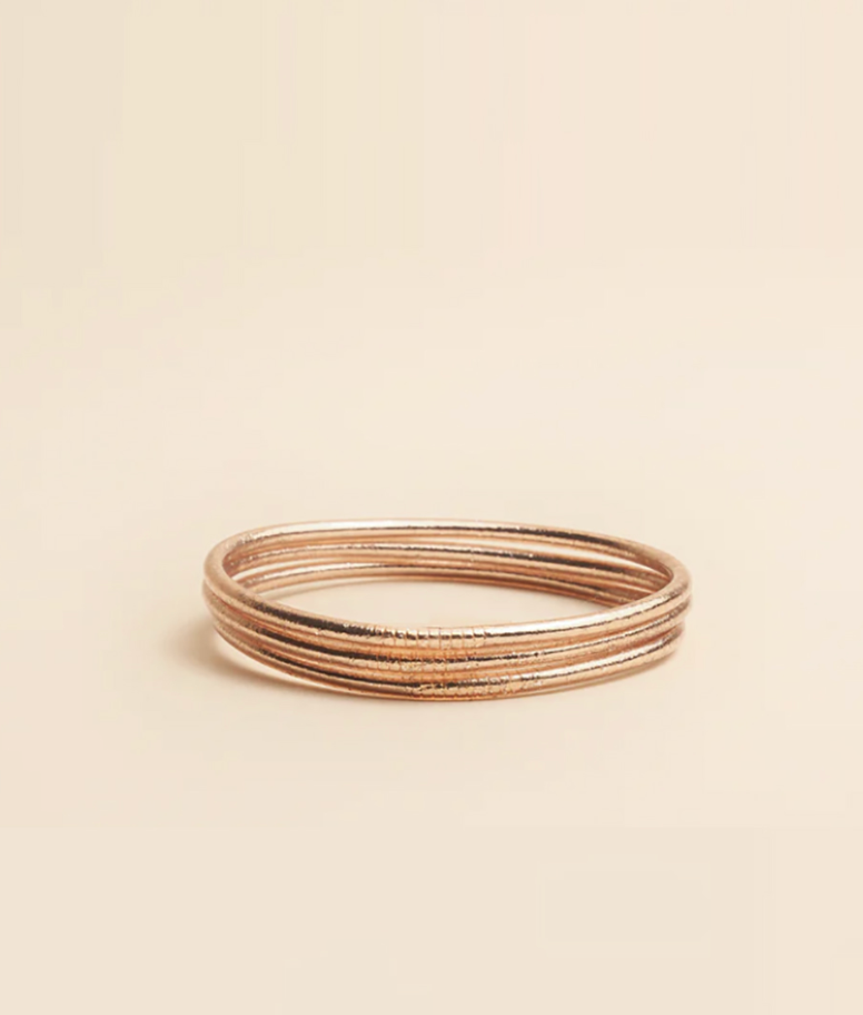 Slim Bangle, Rose Gold Leaf