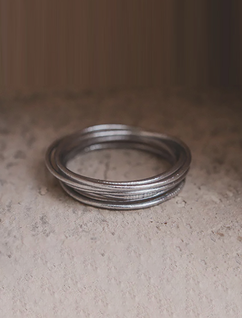 Slim Bangle, Silver Leaf