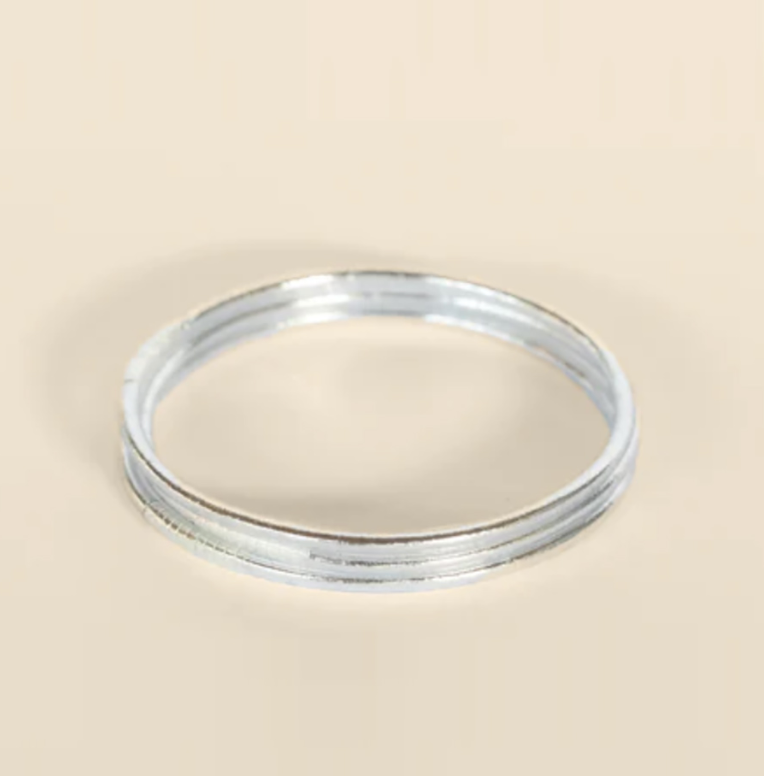 Slim Bangle, Silver Leaf