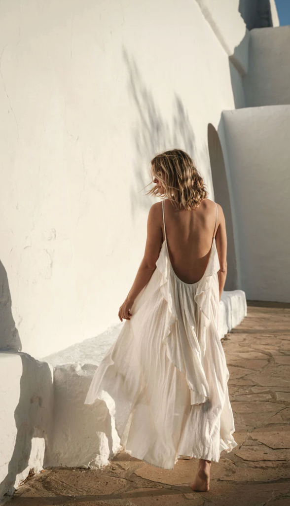 A perfect Nomad - Syros backless maxi dress (Milk)