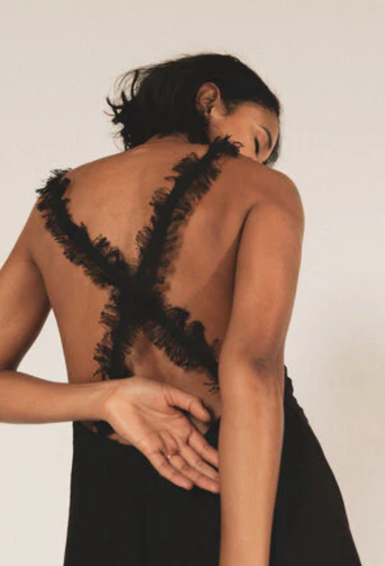 A Perfect Nomad - Bora Bora Dress (Black) Linen backless dress