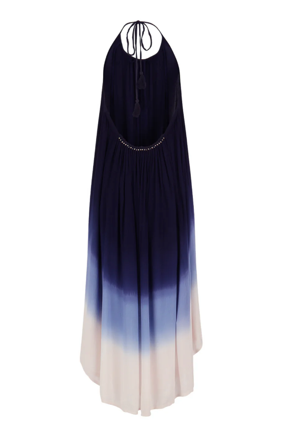 Rocking Gypsy - Catalina Low Back Maxi Halter Dress Ocean