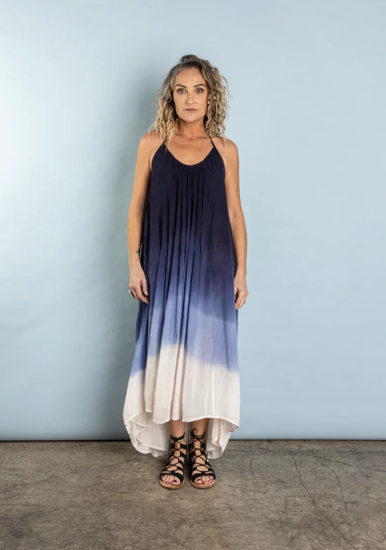 Rocking Gypsy - Catalina Low Back Maxi Halter Dress Ocean
