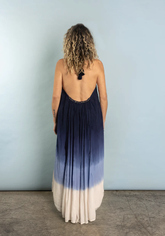 Rocking Gypsy - Catalina Low Back Maxi Halter Dress Ocean