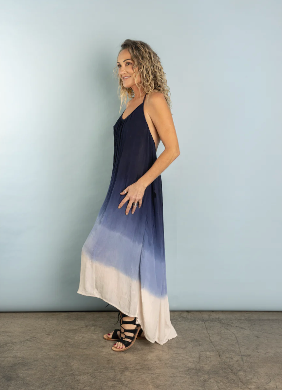 Rocking Gypsy - Catalina Low Back Maxi Halter Dress Ocean