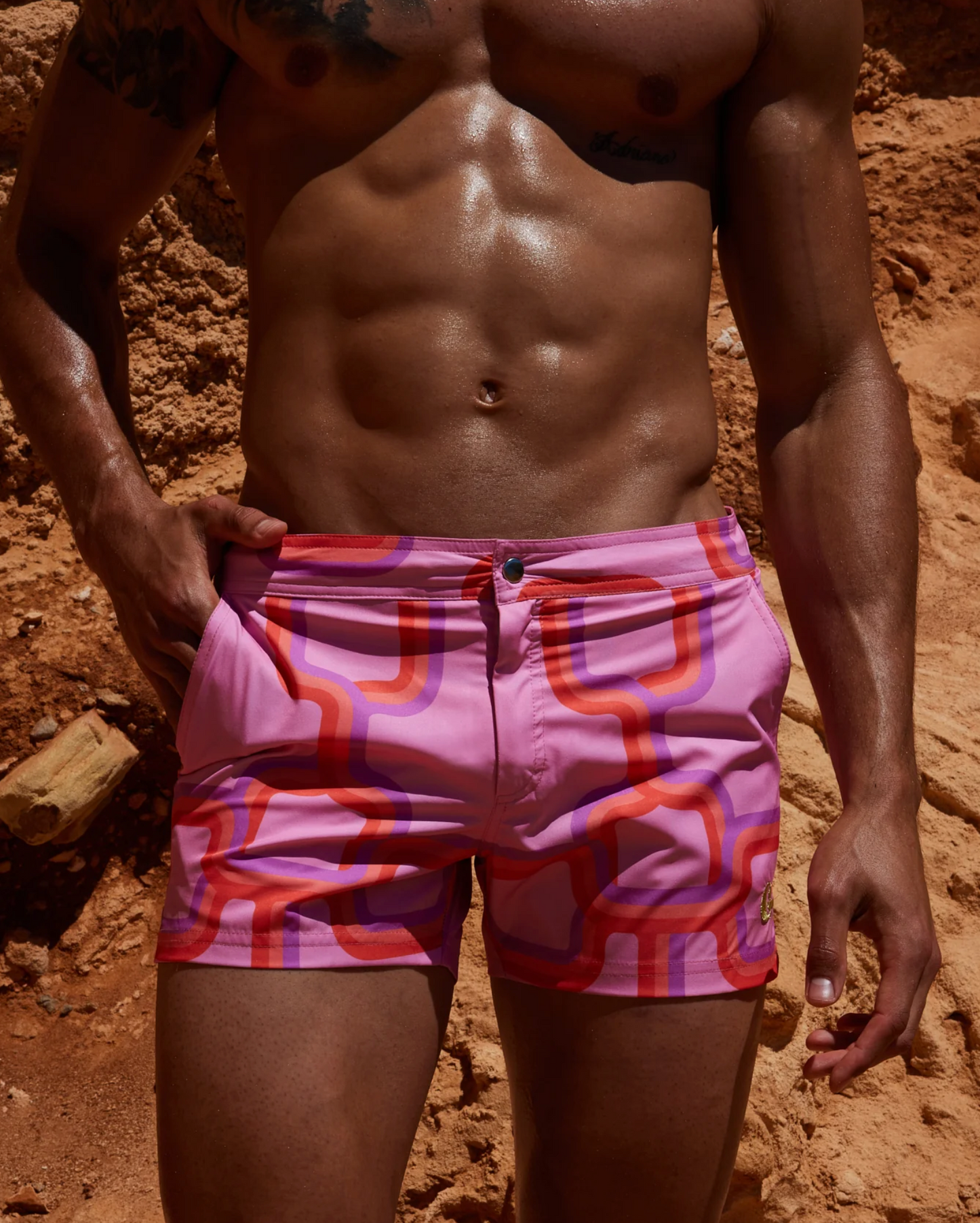 Julia Clancey - Sunset Rooftop Board Short In Pink Link