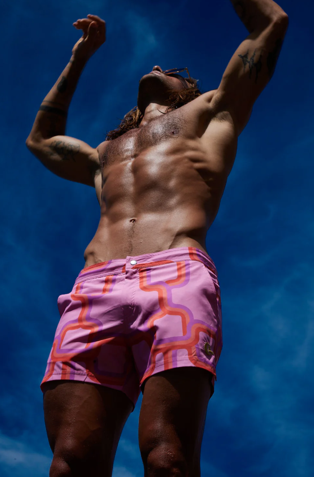 Julia Clancey - Sunset Rooftop Board Short In Pink Link
