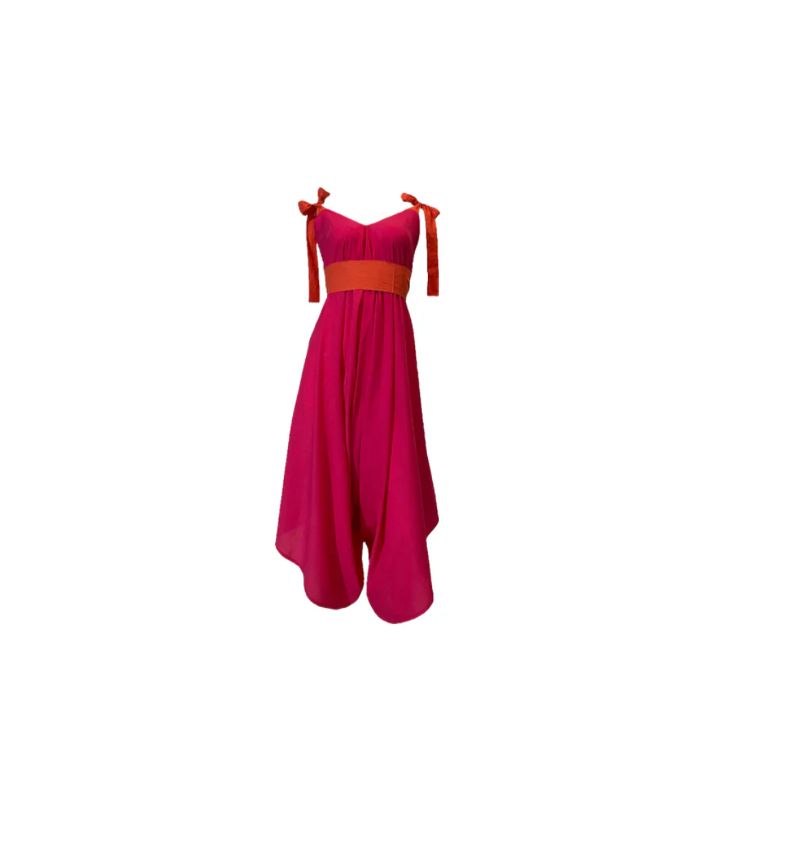 Julia Clancey - Kizzy Magenta Silk Cotton Romper