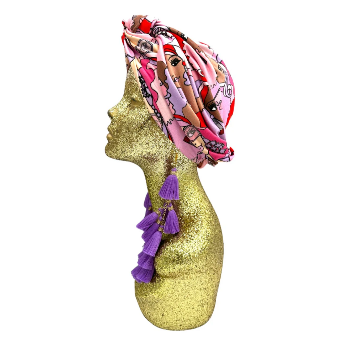 Julia Clancey - Lady Turbanista Lush Pinky Kaftan Set