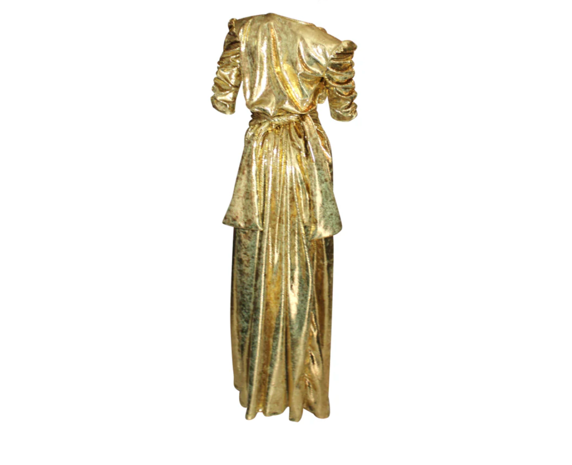 Julia Clancey - Olivia Gold Snakeskin Palazzo Jumpsuit