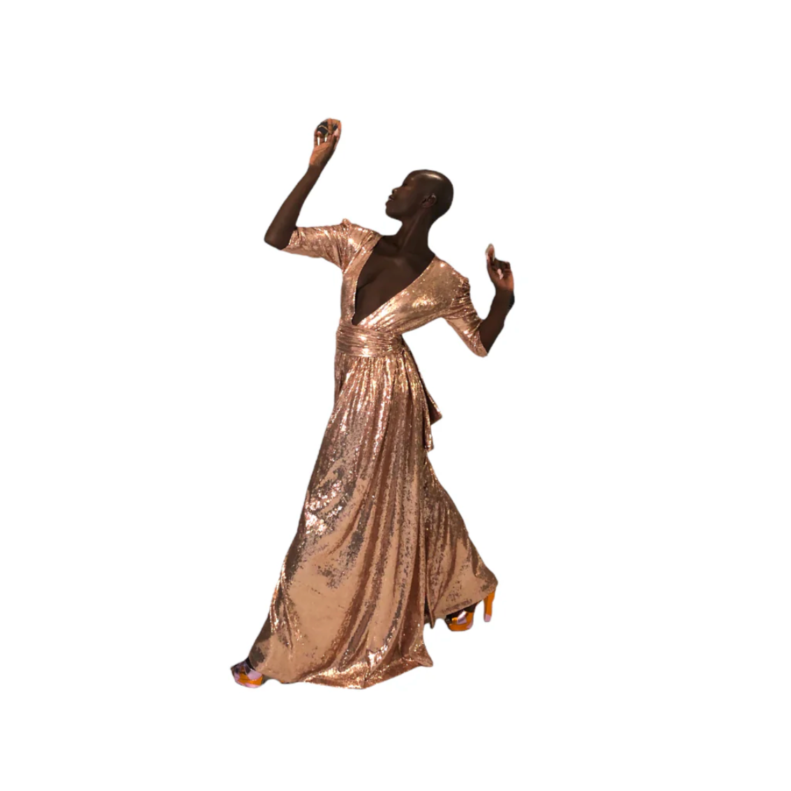 Julia Clancey - Olivia Rose Gold Sequin Palazzo Jumpsuit Set