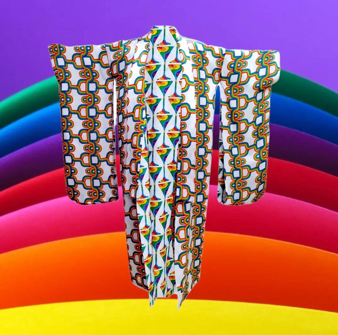 Julia Clancey - Rainbow Martini Reversible Linen Kimono