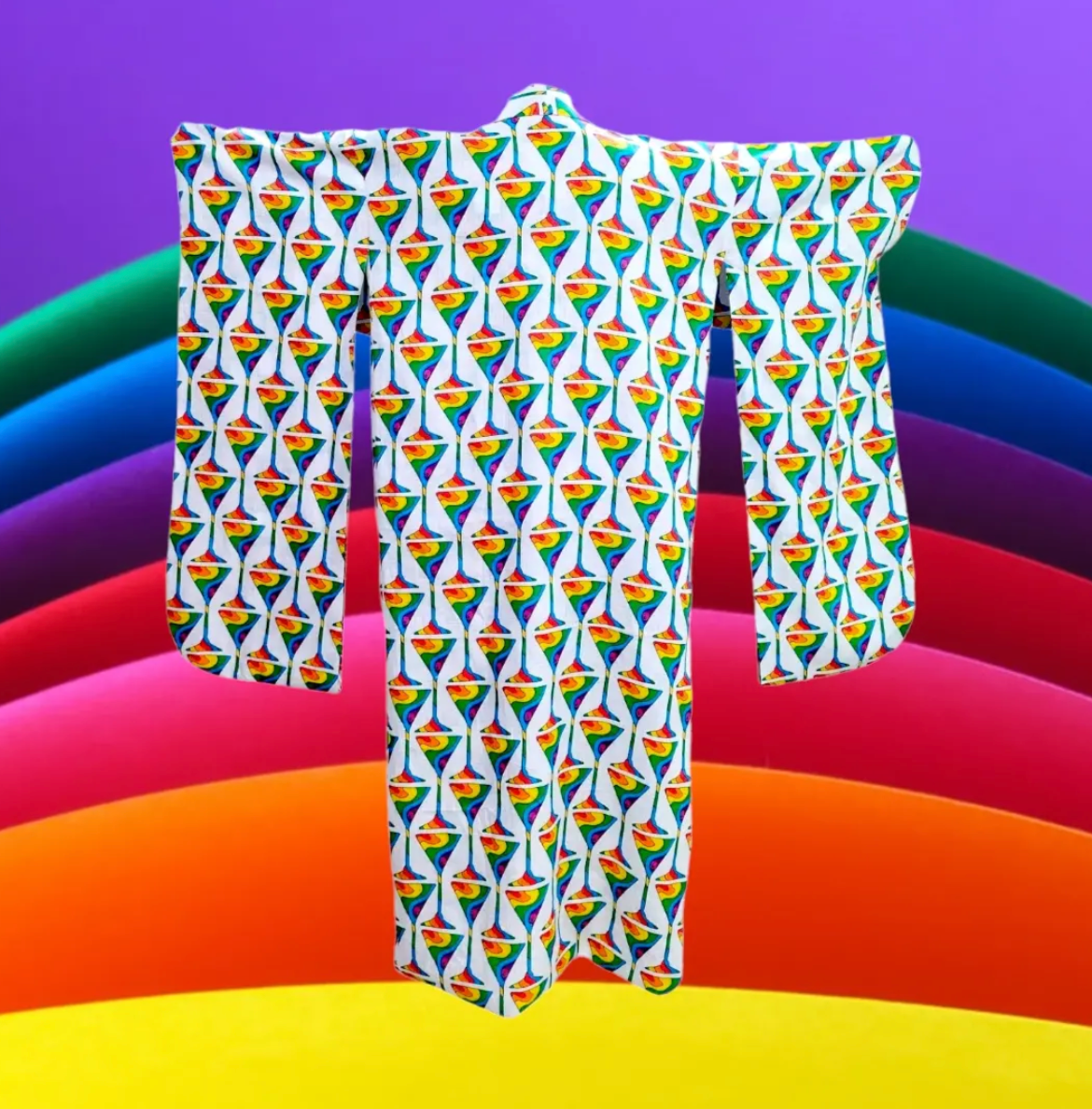 Julia Clancey - Rainbow Martini Reversible Linen Kimono