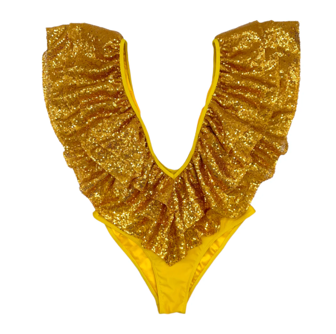 Julia Clancey - Victory Yellow Sequin Swim Body