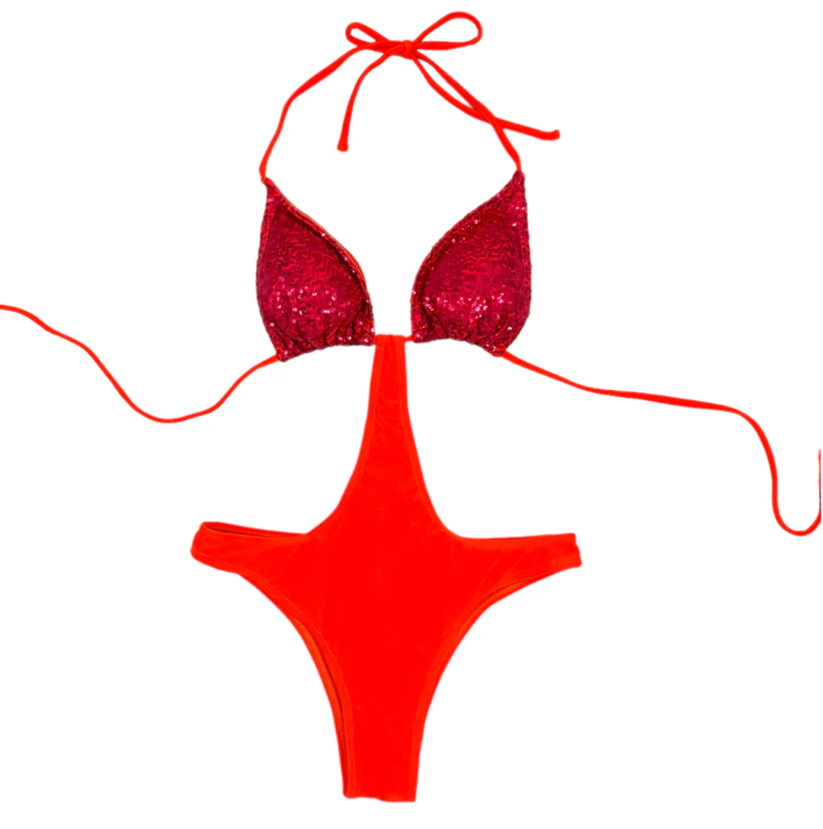 Julia Clancey - Raspberry Tigre Sequin Monokini swimsuit