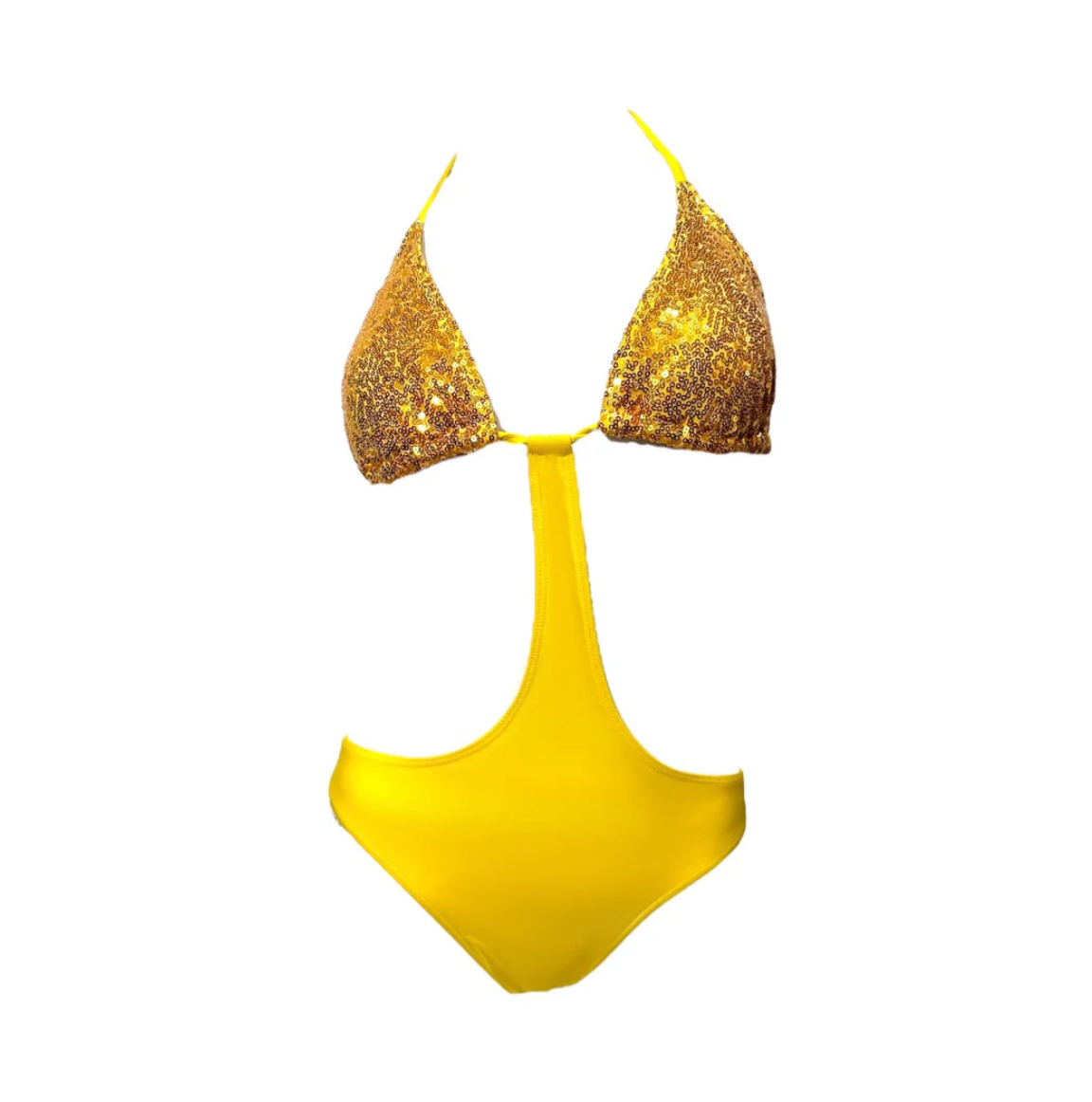 Julia Clancey - Sunshine Yellow Sequin Monokini swimsuit