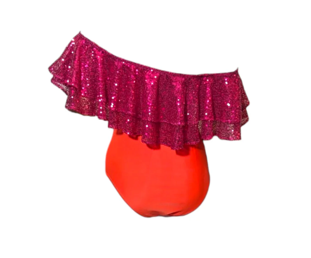 Julia Clancey - Rara Raspberry Tigre Sequin Swimsuit Body