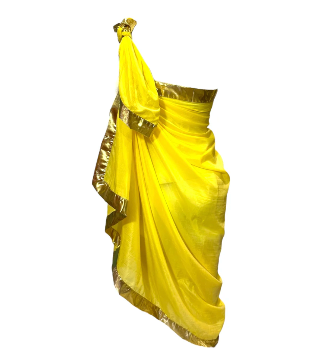Julia Clancey - Sunshine Yellow Silk Cotton Pendant Sarong
