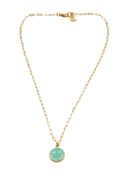 Beach Jewellery - Smiley pendant in turquoise enamel