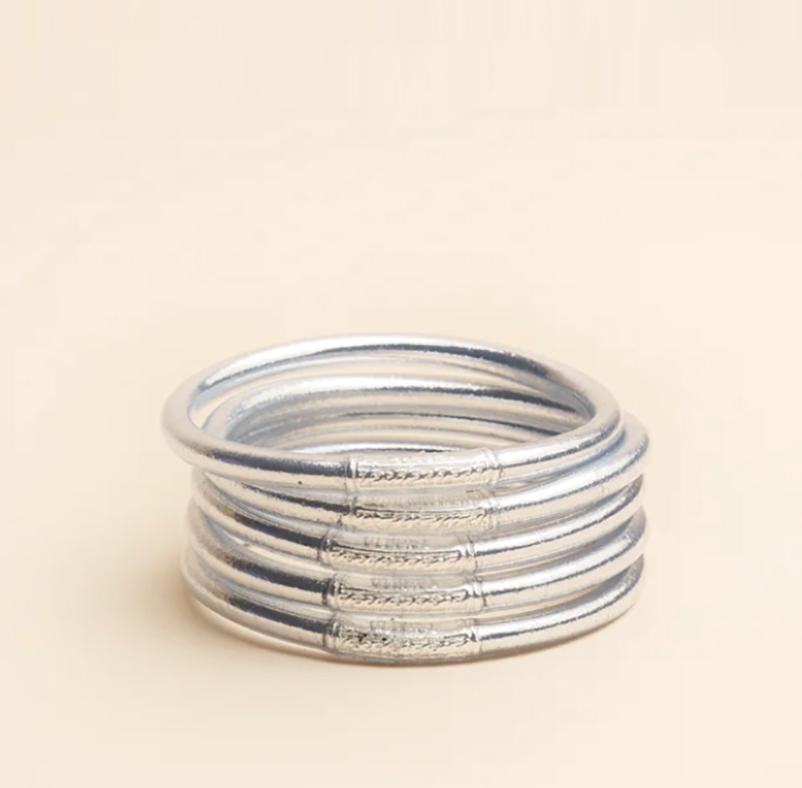 Mantra Bracelet, Silver Leaf