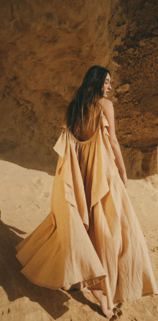 A Perfect Nomad - Syros Backless maxi dress (Sandstorm)