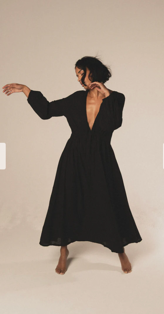 A perfect Nomad - Wild Heart - Organic cotton maxi dress (Black)
