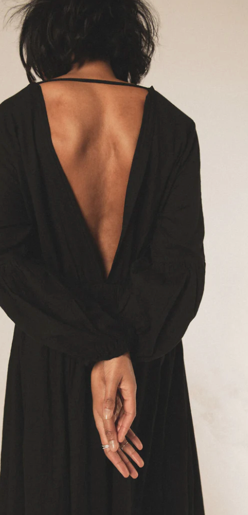 A perfect Nomad - Wild Heart - Organic cotton maxi dress (Black)