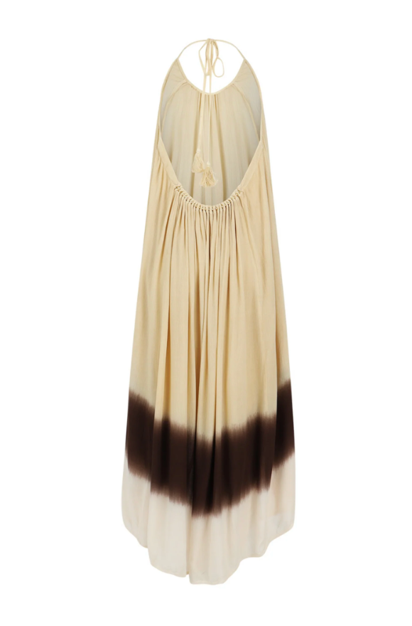 Rocking Gypsy - Catalina Low Back Maxi Halter Dress Natural