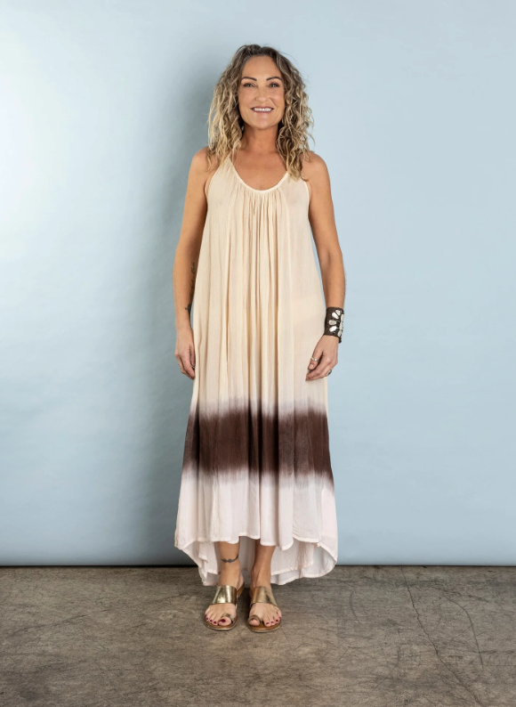 Rocking Gypsy - Catalina Low Back Maxi Halter Dress Natural
