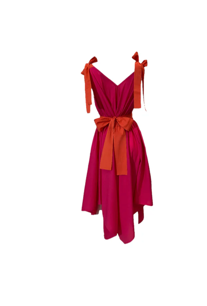 Julia Clancey - Kizzy Magenta Silk Cotton Romper