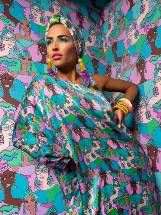 Julia Clancey - Lady Turbanista Azure Kaftan