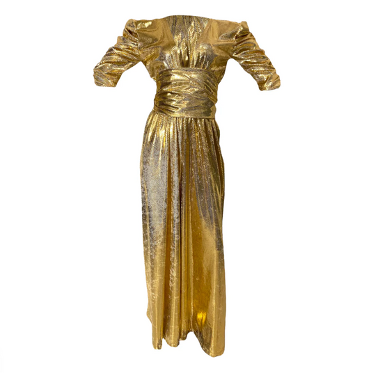 Julia Clancey - Olivia Gold Snakeskin Palazzo Jumpsuit