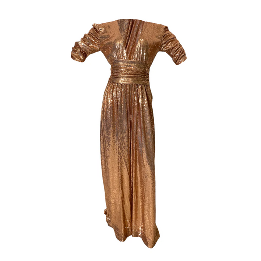 Julia Clancey - Olivia Rose Gold Sequin Palazzo Jumpsuit Set