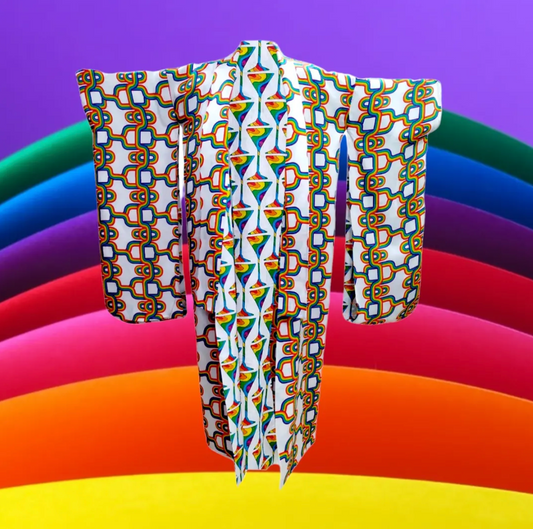 Julia Clancey - Rainbow Martini Reversible Linen Kimono