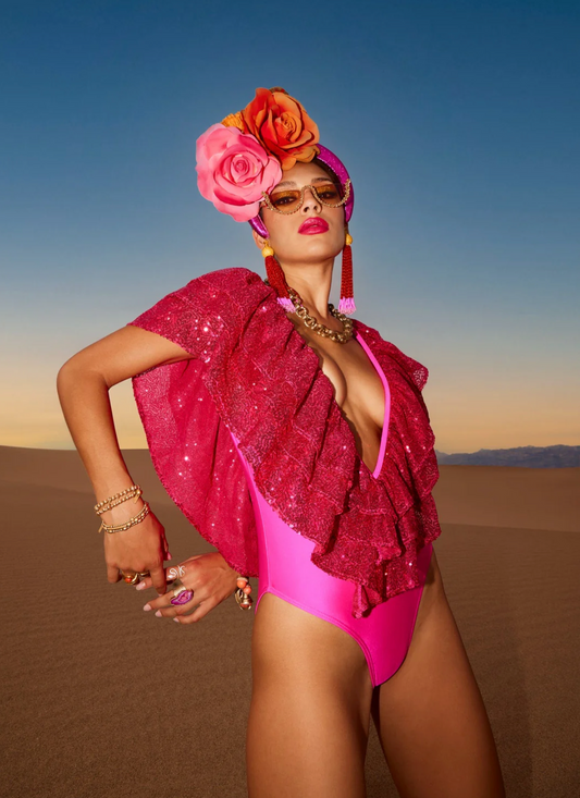 Julia Clancey - Victory Raspberry Sequin Swim Body