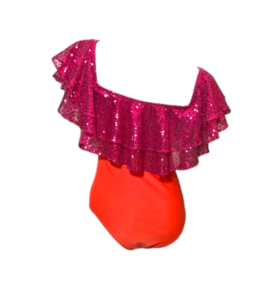 Julia Clancey - Rara Raspberry Tigre Sequin Swimsuit Body