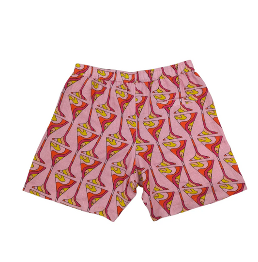 Julia CLancey - Unisex Pink Martini Time Linen Shorts Medium