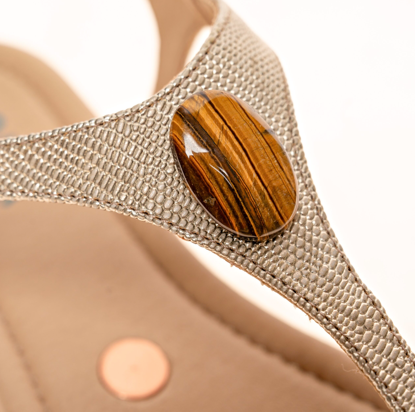 11:11 Platinum Serpentine with Tiger Eye Cabochon